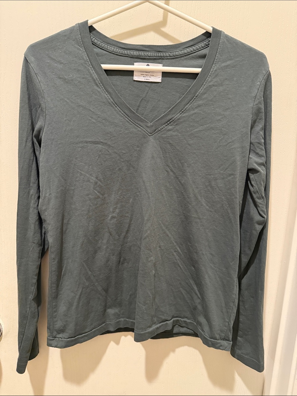 Classic Women's Long Sleeve V-Neck Tee - Dusty Slate